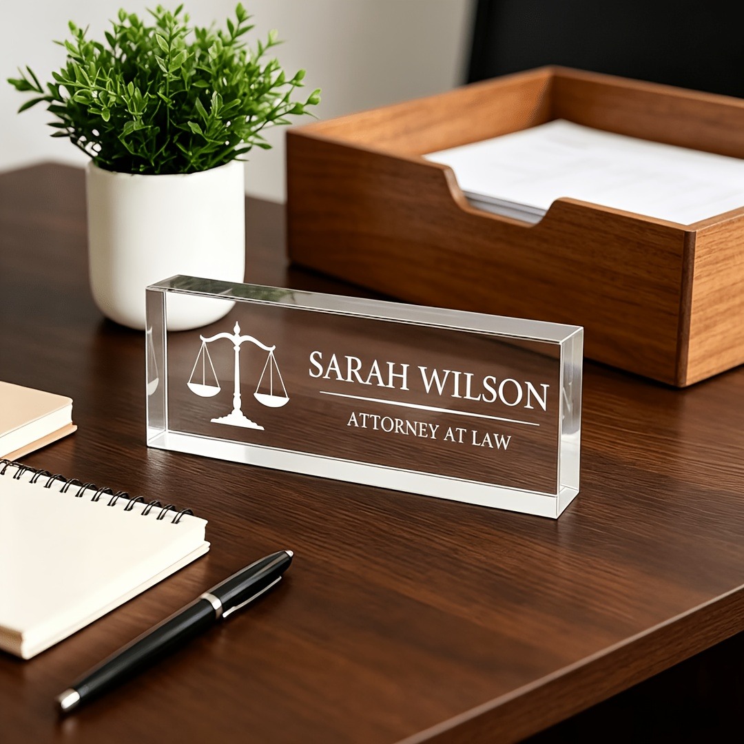 Desk Name Plate - Персонализированная акриловая табличка с именем для