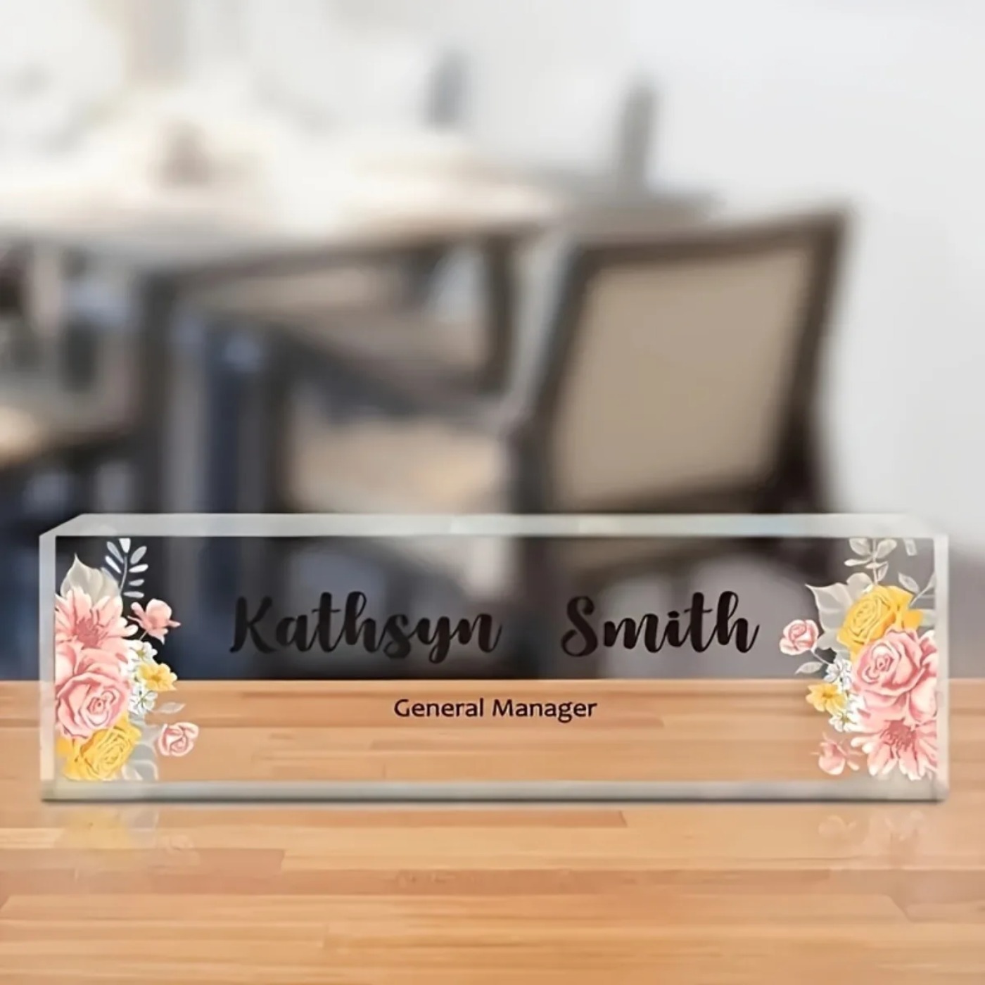 Desk Name Plate - 1 шт. 2D плоская элегантная акриловая