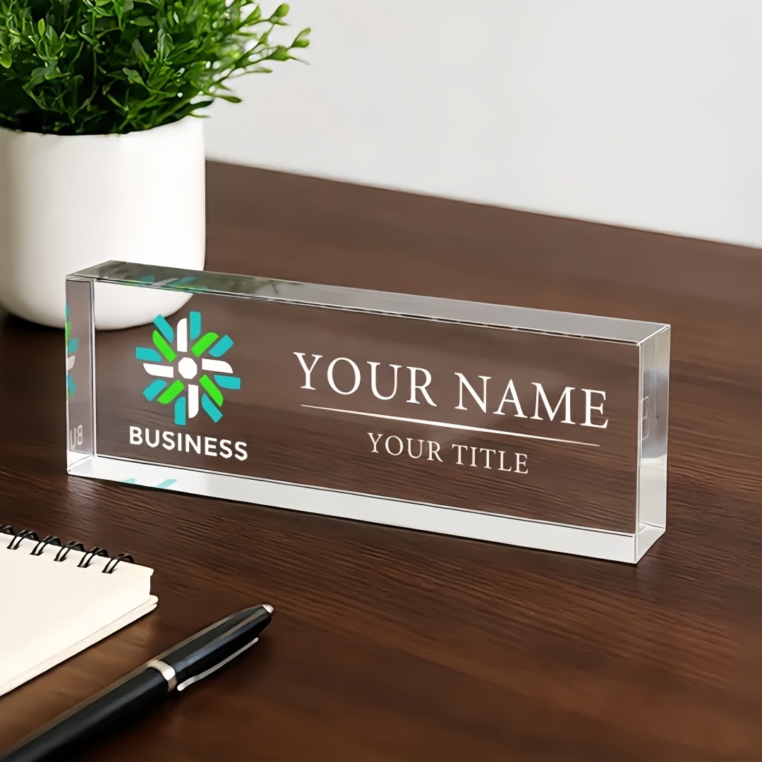Desk Name Plate - 2D Плоская персонализированная акриловая табличка на