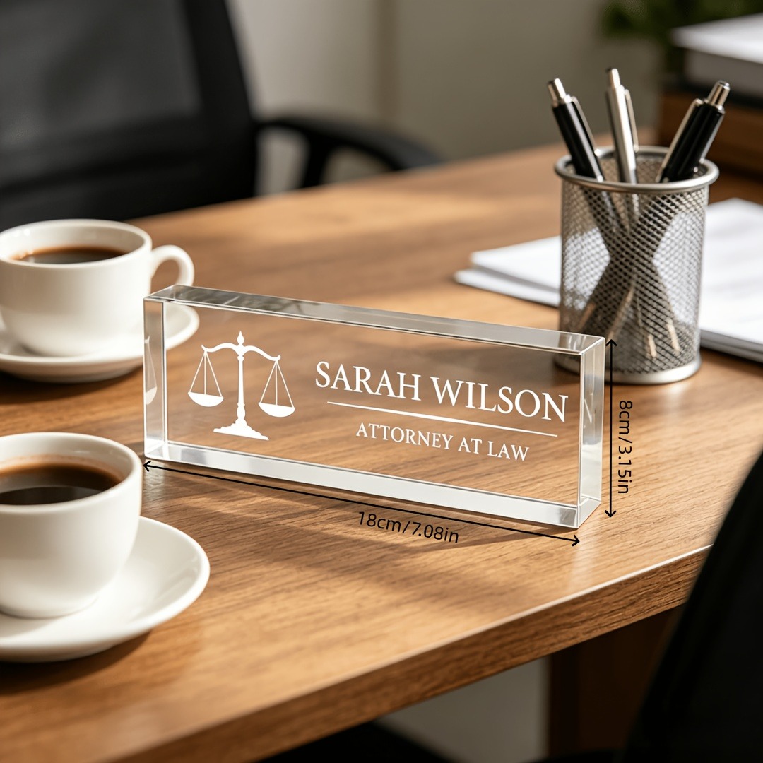 Персонализированная акриловая  – обзор и цена Desk Name Plate