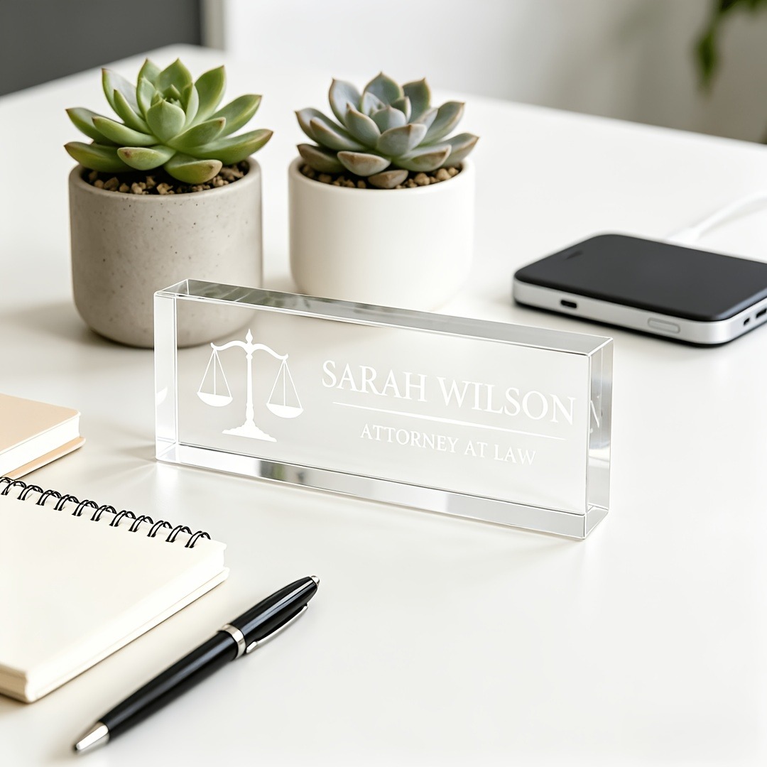 Персонализированная акриловая  – обзор и цена Desk Name Plate