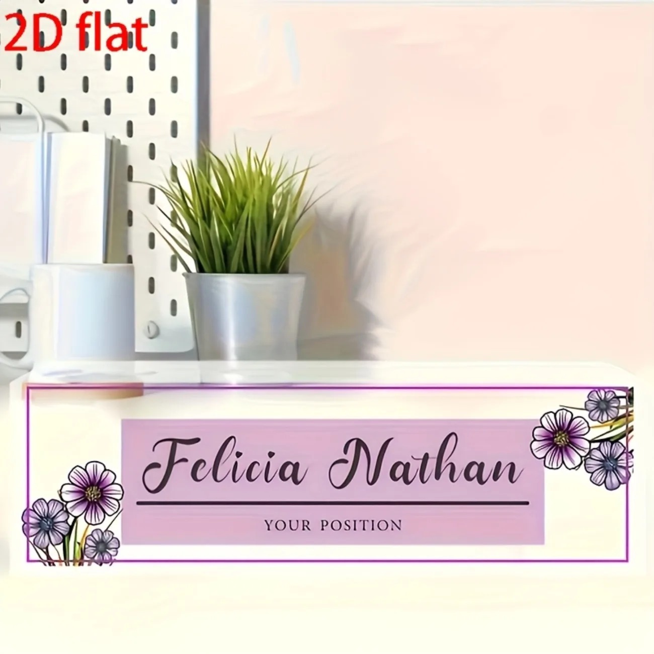 Розово-фиолетовая акриловая та – обзор и цена Desk Name Plate