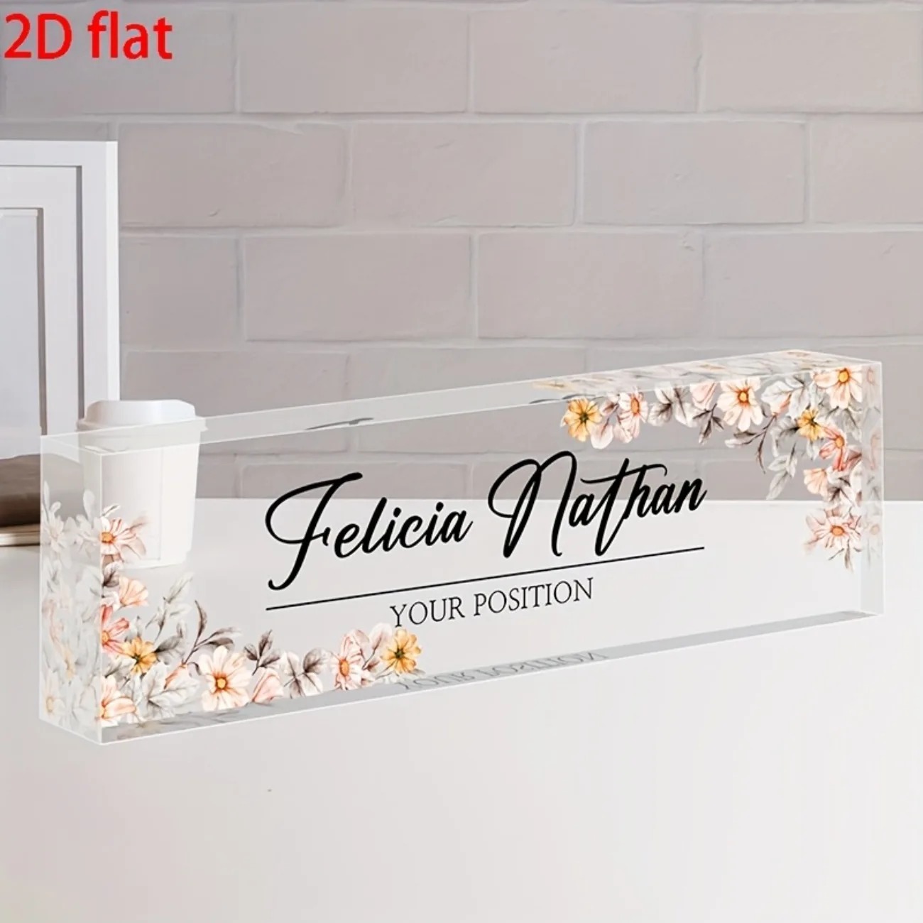 2D плоская акриловая табличка  – обзор и цена Desk Name Plate