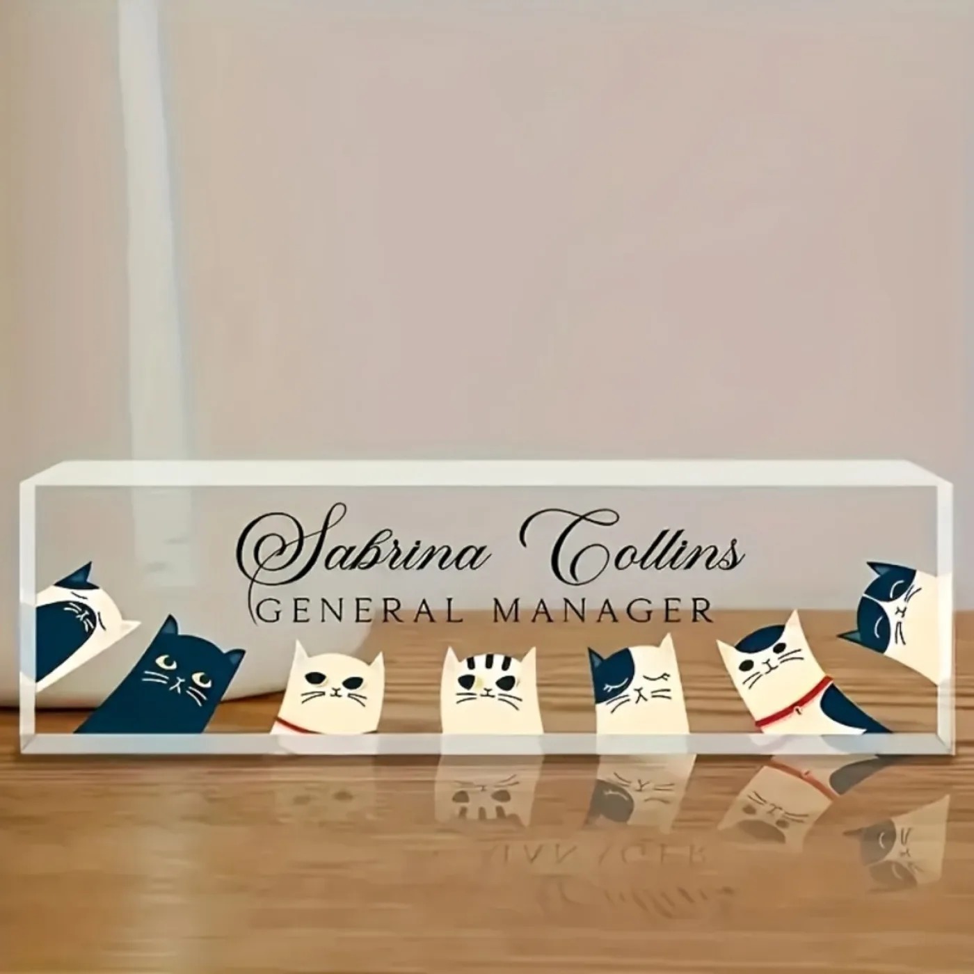 [2D плоская] Прозрачная акрило – обзор и цена Desk Name Plate